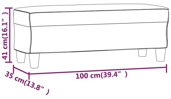 Πάγκος Ανοιχτό Γκρι 100x35x41 εκ. από Ύφασμα Μικροϊνών - Γκρι