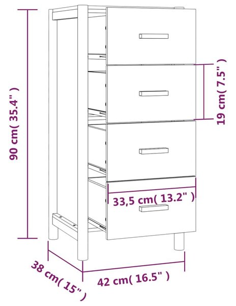 Ντουλάπι Μαύρο 42 x 38 x 90 εκ. από Επεξεργασμένο Ξύλο - Μαύρο