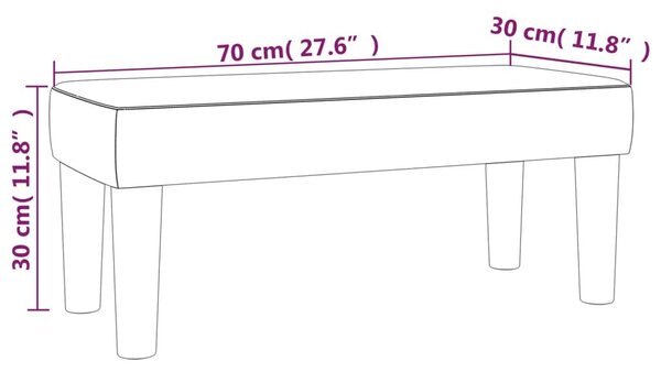 Πάγκος Σκούρο Γκρι 70 x 30 x 30 εκ. Υφασμάτινος - Γκρι