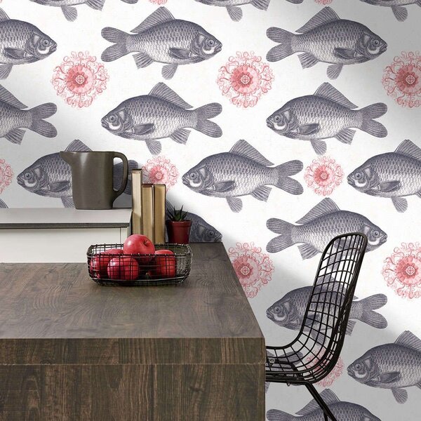 Ταπετσαρία Fish Neutral WP20008 Grey-Pink MindTheGap