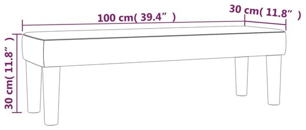 Πάγκος Taupe 100x30x30 εκ. Υφασμάτινος - Μπεζ-Γκρι