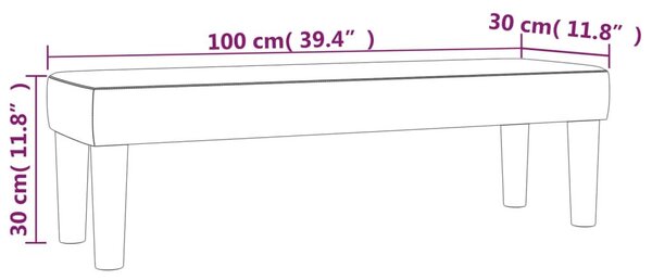 Πάγκος Μαύρος 100x30x30 εκ. Υφασμάτινος - Μαύρο