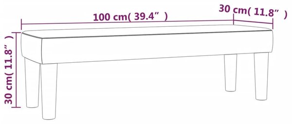 Πάγκος Ανοιχτό Γκρι 100x30x30 εκ. Υφασμάτινος - Γκρι