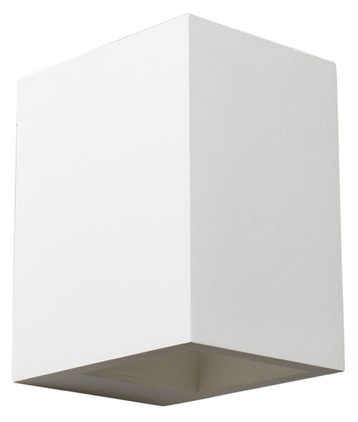 Φωτιστικό Τοίχου Γύψινο G85231W 1XG9 10x12,5x15CM Block White Aca Decor