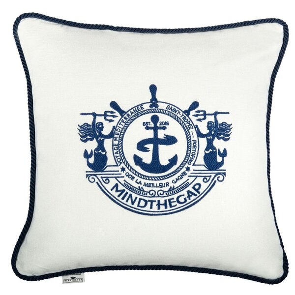 Μαξιλάρι Διακοσμητικό (Με Γέμιση) Voyage Lc40105 50X50Cm White-Blue Mindthegap