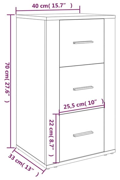 Ντουλάπι Καφέ Δρυς 40 x 33 x 70 εκ. από Επεξεργασμένο Ξύλο - Καφέ