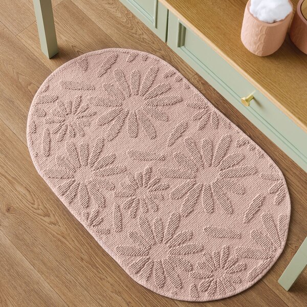 Πατάκι Μπάνιου Οβάλ (50x80) Kentia Loft Camilo 20 Pink