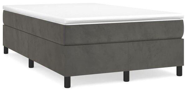 VidaXL Κρεβάτι Boxspring με Στρώμα Σκούρο Γκρι 120x190 εκ. Βελούδινο