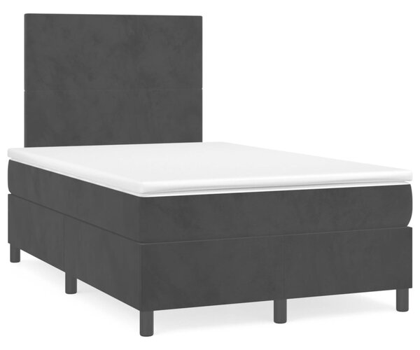 VidaXL Κρεβάτι Boxspring με Στρώμα Μαύρο 120x190 εκ. Βελούδινο