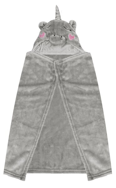 Κουβέρτα Fleece Με Κουκούλα (86x36) Makis Tselios Baby Monocer Grey