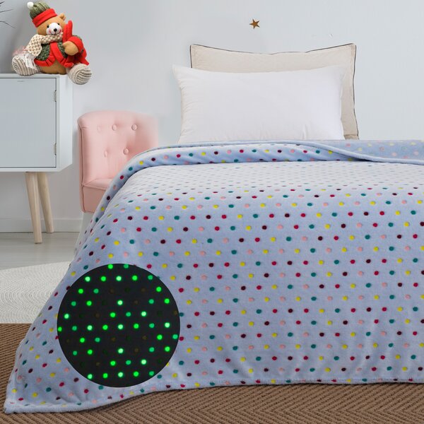 Φωσφοριζέ Κουβέρτα Fleece Μονή (160x220) Palamaiki Luminous Bubble