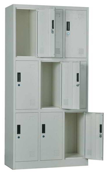 Μεταλλικό Locker 9 θέσεων Γκρι 90x40x185cm