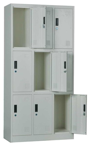 Μεταλλικό Locker 9 θέσεων Γκρι 90x40x185cm