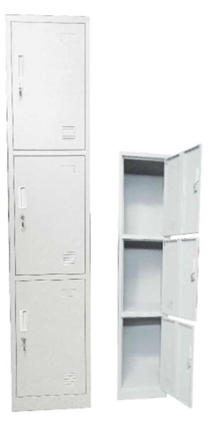 Μεταλλικό Locker 3 θέσεωv Λευκό 38x45x185cm