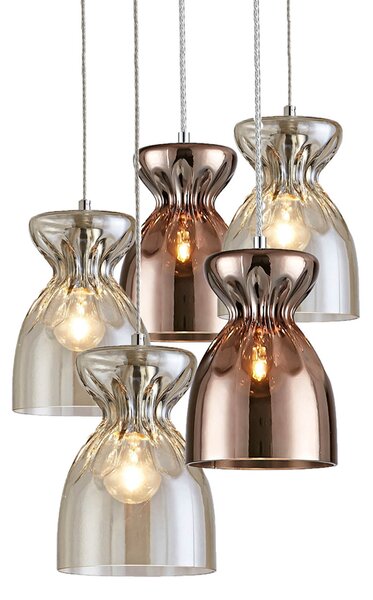 Φωτιστικό Οροφής Πολύφωτο Homelighting Domenico 77-3720 Copper/Cognac