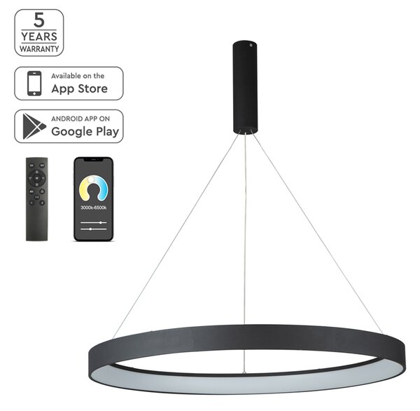 Φωτιστικό Οροφής Led Dimmable Smart WiFi Homelighting Amaya 77-8139 Black