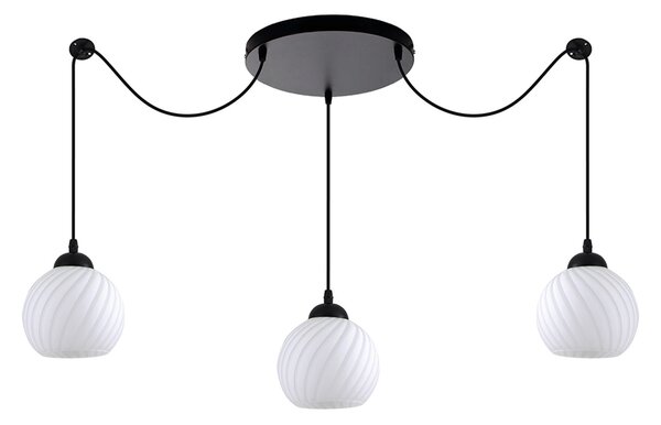 Φωτιστικό Οροφής Τρίφωτο Homelighting Swirl 77-8199 White/Black