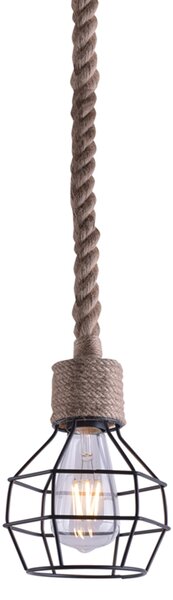 Φωτιστικό Οροφής Μονόφωτο Homelighting Grenade 77-3621 Rope/Black Matt