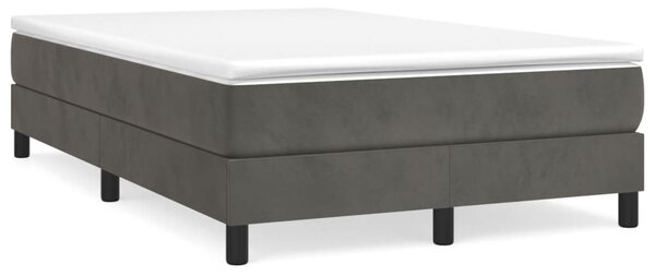 VidaXL Κρεβάτι Boxspring με Στρώμα Σκούρο Γκρι 120x190 εκ. Βελούδινο