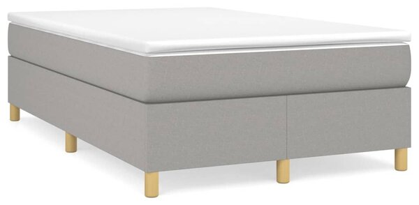 VidaXL Κρεβάτι Boxspring με Στρώμα Ανοιχτό Γκρι 120x190 εκ. Υφασμάτινο