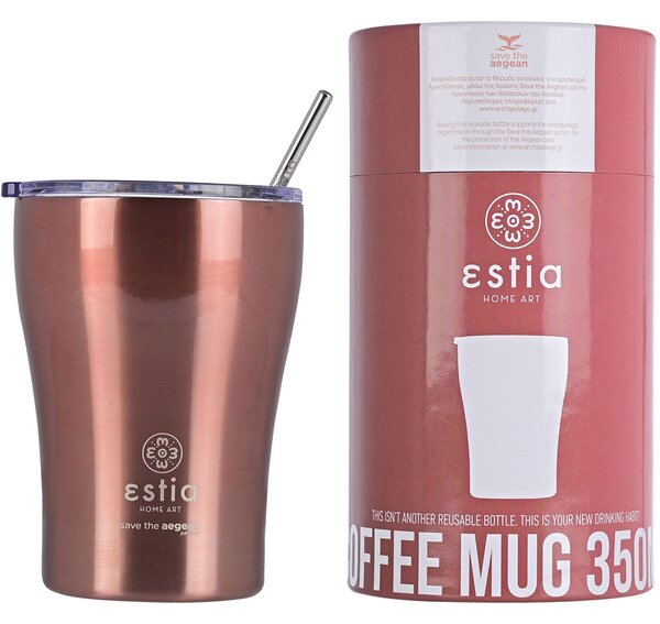 Ποτήρι Θερμός 350ml Estia Save The Aegean Rose Gold 01-12489