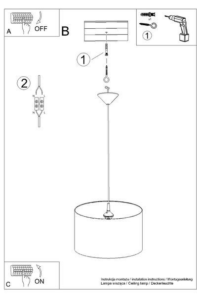 Sollux Παιδικό κρεμαστό φωτιστικό UNICORN 40εκ.,PVC,1xmax 15W LED