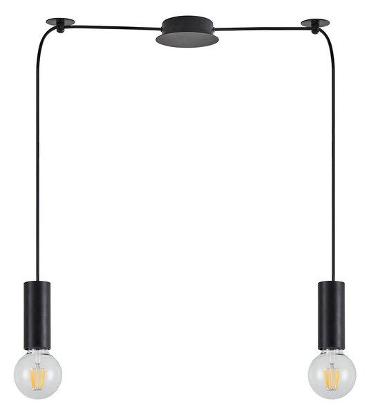 Φωτιστικό Οροφής Δίφωτο Homelighting Adept Tube 77-8479 Black