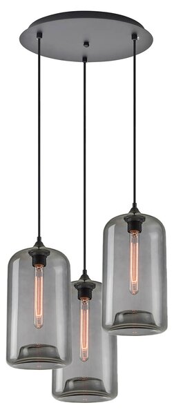 Φωτιστικό Οροφής Τρίφωτο Homelighting Feint 77-8783 Smoked Glass