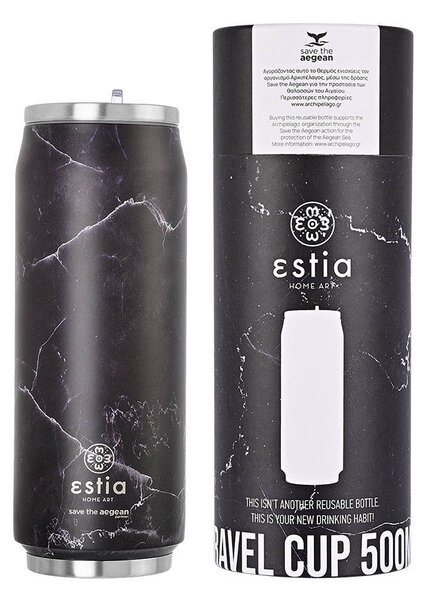 Ποτήρι Θερμός 500ml Estia Save The Aegean Pentelica Black 01-16760