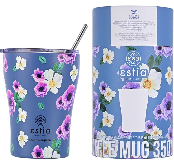 Ποτήρι Θερμός 350ml Estia Save The Aegean Garden Blue 01-16883