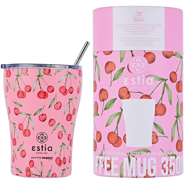 Ποτήρι Θερμός 350ml Estia Save The Aegean Cherry Rose 01-16876