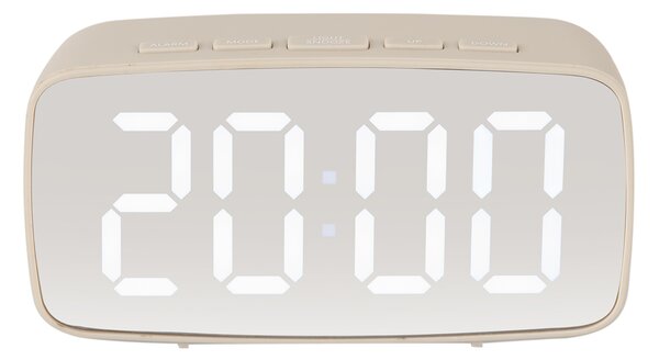 Ρολόι Επιτραπέζιο (12x4x6) - Ξυπνητήρι Karlsson Mirror Led Oval Warm Grey