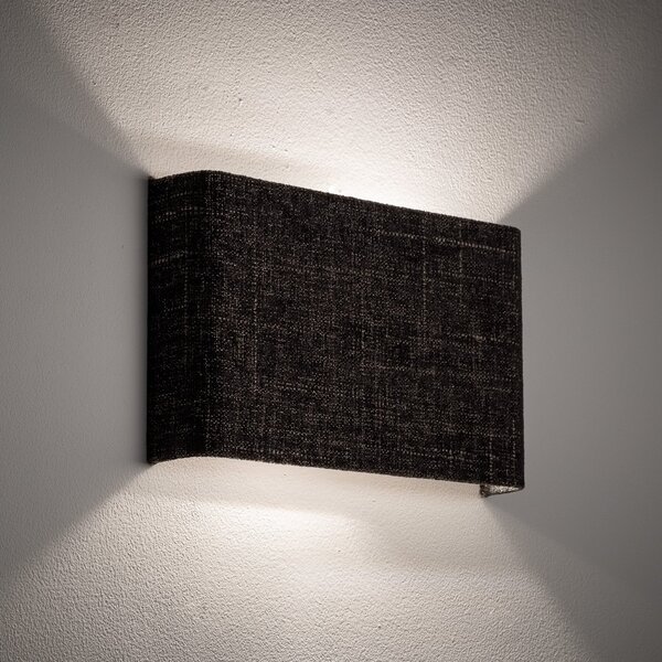 Nowodvorski Lighting Φωτιστικό τοίχου Amarela B, μαύρο μελανζέ, ύφασμα, G9, ρυθμιζόμενος, Μαύρο, Σαλόνι / τραπεζαρία, Ύφασμα / Κλωστοϋφαντουργία, σύγχρονο, Πρίζα τοίχου πάνω/κάτω
