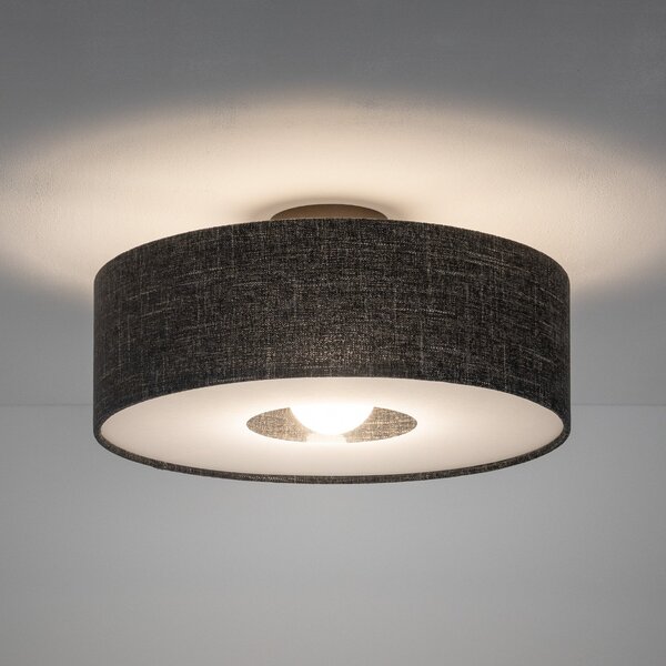 Nowodvorski Lighting Φωτιστικό οροφής Amarela M, μαύρο μελανζέ, ύφασμα, E27, ρυθμιζόμενος, Μαύρο, Σαλόνι / τραπεζαρία, Ύφασμα / Κλωστοϋφαντουργία, σύγχρονο