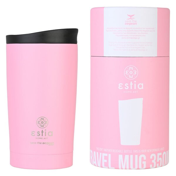 Ποτήρι Θερμός 350ml Estia Save The Aegean Travel Mug Pink 01-20408