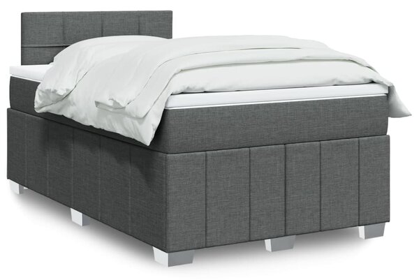 VidaXL Κρεβάτι Boxspring με Στρώμα Σκούρο Γκρι 120x190 εκ Υφασμάτινο