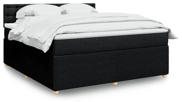 VidaXL Κρεβάτι Boxspring με Στρώμα Μαύρο 180x200 εκ. Υφασμάτινο