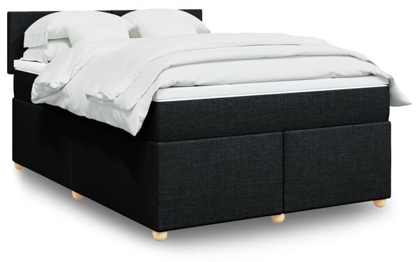 VidaXL Κρεβάτι Boxspring με Στρώμα Μαύρο 140x200 εκ. Υφασμάτινο