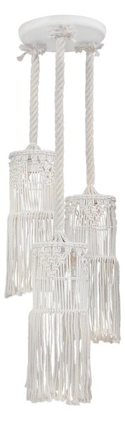 Φωτιστικό Οροφής Τρίφωτο Heronia Macrame 01 Handmade 31-1062 Rope/White