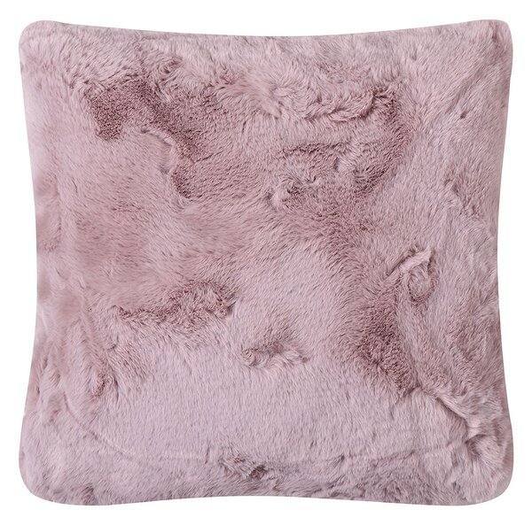 Γούνινο Διακοσμητικό Μαξιλάρι (45x45) Silk Fashion Rabbit Fur Pink/Grey