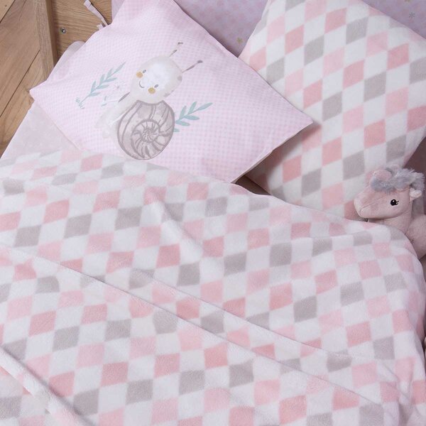 Κουβέρτα Fleece Κούνιας (110x150) Nef-Nef Baby Sweet Rhombus Pink