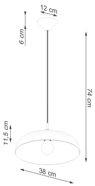 Κρεμαστό φωτιστικό GINA λευκό,χάλυβας,Ε27 1x15W LED