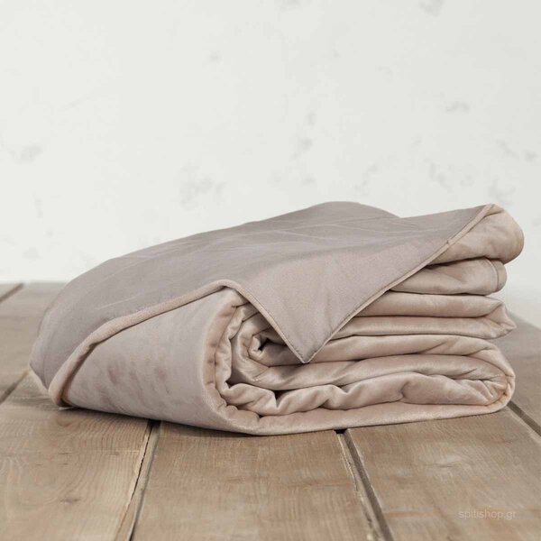 Παπλωματοθήκη Βελουτέ Μονή (160x240) Nima Bed Linen Nuan BEIGE