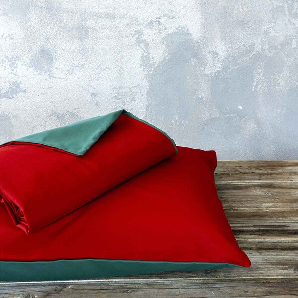 Παπλωματοθήκη Μονή (Σετ 160x240) 2 Όψεων Nima Bed Linen Abalone AW2022 RED/GREEN