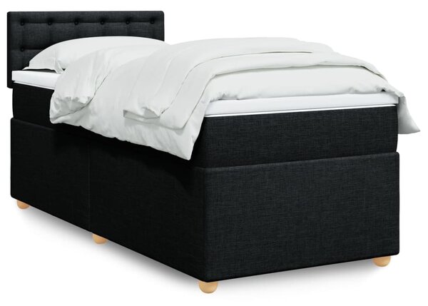 VidaXL Κρεβάτι Boxspring με Στρώμα Μαύρο 80 x 200 εκ. Υφασμάτινο