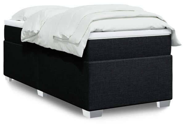 VidaXL Κρεβάτι Boxspring με Στρώμα Μαύρο 80 x 200 εκ. Υφασμάτινο