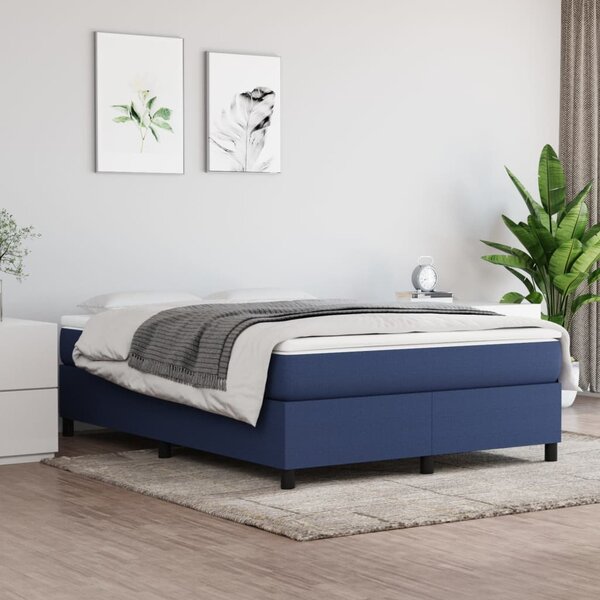 VidaXL Πλαίσιο Κρεβατιού Boxspring Μπλε 140x200 εκ. Υφασμάτινο