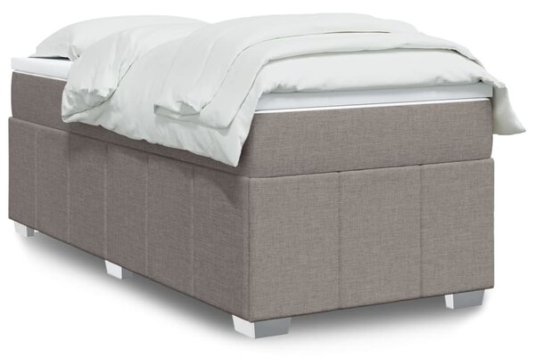 VidaXL Κρεβάτι Boxspring με Στρώμα Taupe 90x200 εκ. Υφασμάτινο