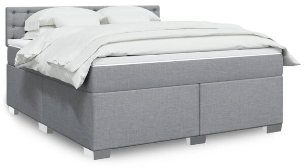 VidaXL Κρεβάτι Boxspring με Στρώμα Ανοιχτό Γκρι 180x200 εκ. Υφασμάτινο