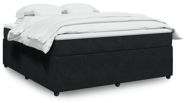 VidaXL Κρεβάτι Boxspring με Στρώμα Μαύρο 180x200 εκ. Βελούδινο